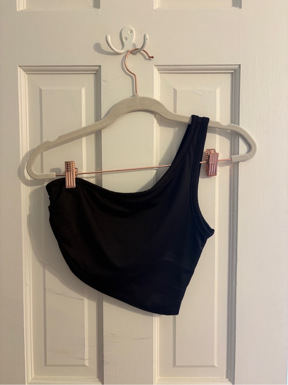 One-Shoulder Black Women’s Crop Top